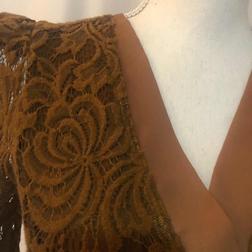 FREE PEOPLE Puff Sleeve Lace Dress Size S - Picture 8 of 9